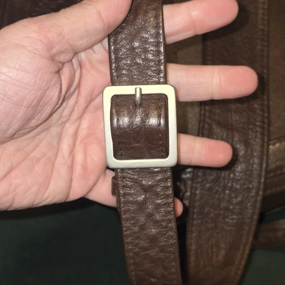 Cover B German Brown Leather Backpack Purse - Picture 11 of 16